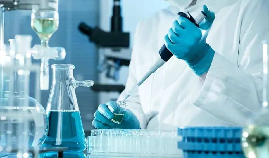 Quality-control laboratory testing copper sulphate at Ratna Chemical